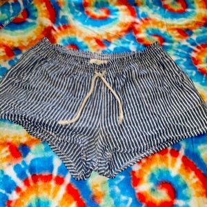 Denim striped shorts| size kids XL| no rips or tears| basically brand new!!